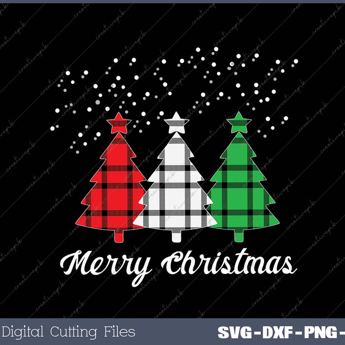 Christmas Tree Plaid Christmas Tree Merry Christmas Tree 