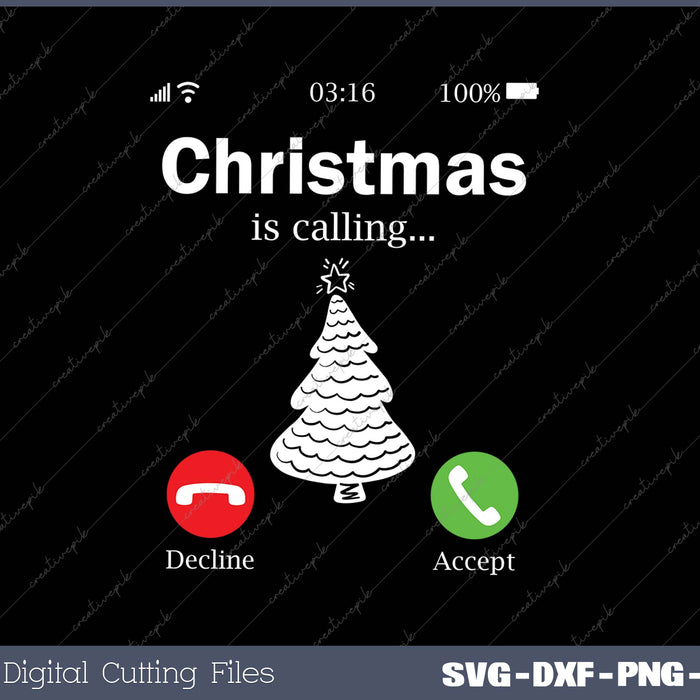 Christmas is Calling SVG PNG Cutting Printable Files