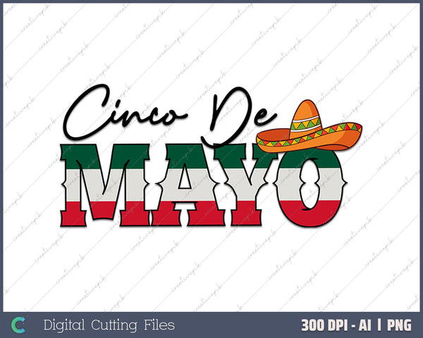 Cinco de Mayo AI PNG Sublimation Files