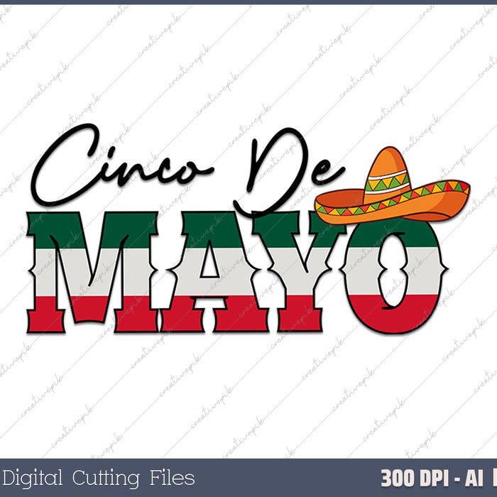 Cinco de Mayo AI PNG Sublimation Files