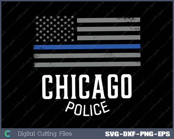 City of Chicago Police Officer Illinois Policeman SVG PNG Cutting Printable Files