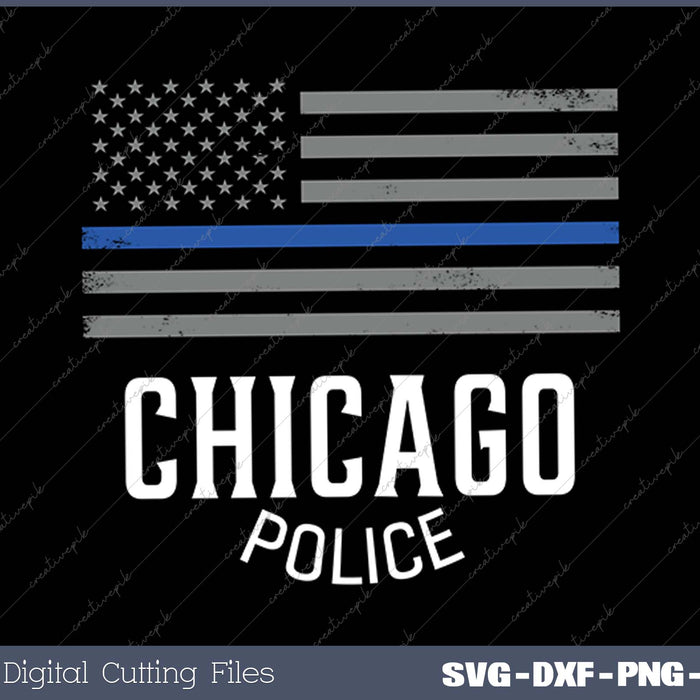 City of Chicago Police Officer Illinois Policeman SVG PNG Cutting Printable Files