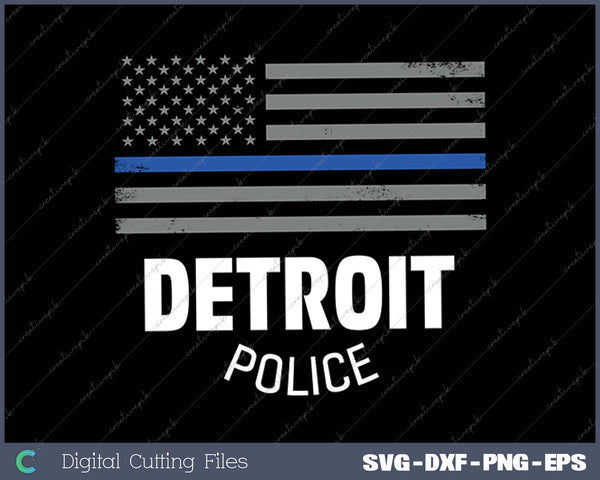 City of Detroit Police Officer Michigan Policeman SVG PNG Cutting Printable Files