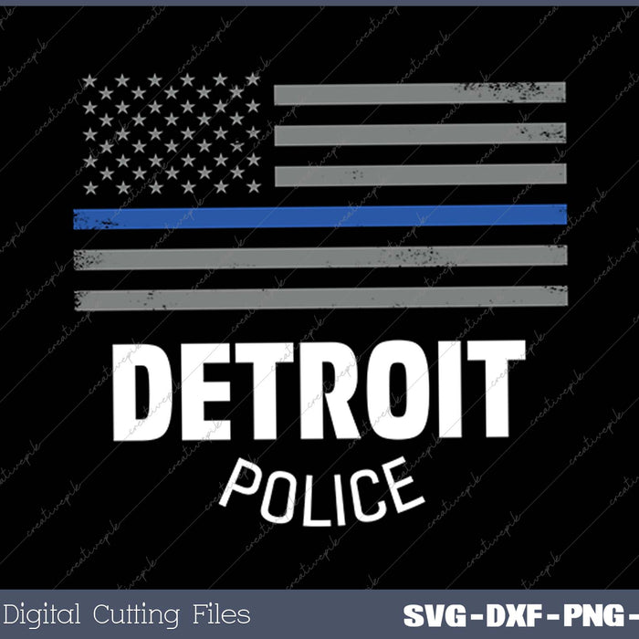 City of Detroit Police Officer Michigan Policeman SVG PNG Cutting Printable Files