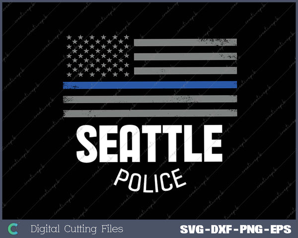 City of Seattle Police Officer Washington Policeman SVG PNG Cutting Printable Files