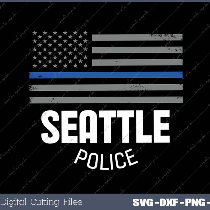 City of Seattle Police Officer Washington Policeman SVG PNG Cutting Printable Files