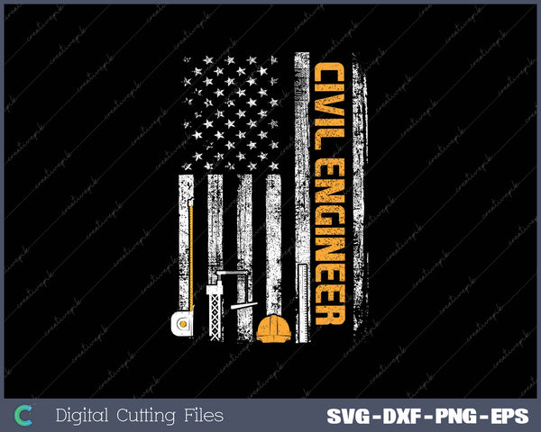 Civil Engineer American Patriotic USA Flag