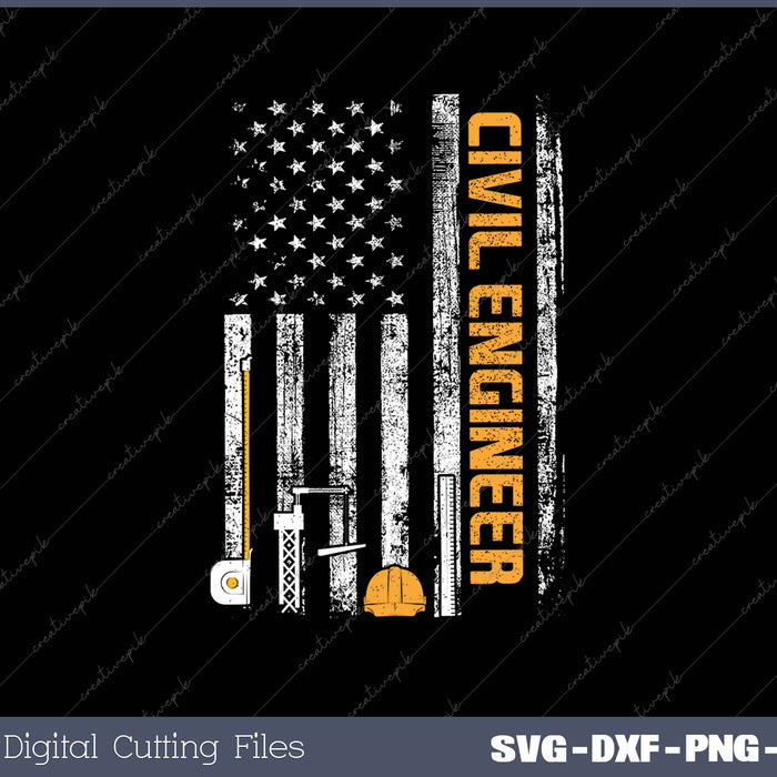 Civil Engineer American Patriotic USA Flag