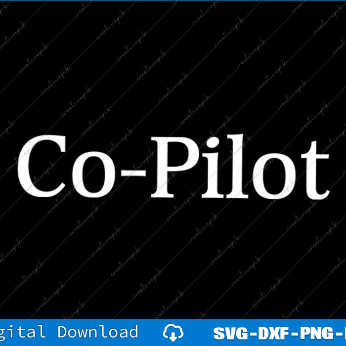 White text 'Co-Pilot' on a black background with digital download options at the bottom.
