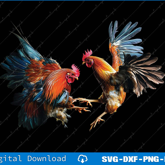 Cockfighter Rooster Gamefowl Cockfighting Game PNG Cutting File