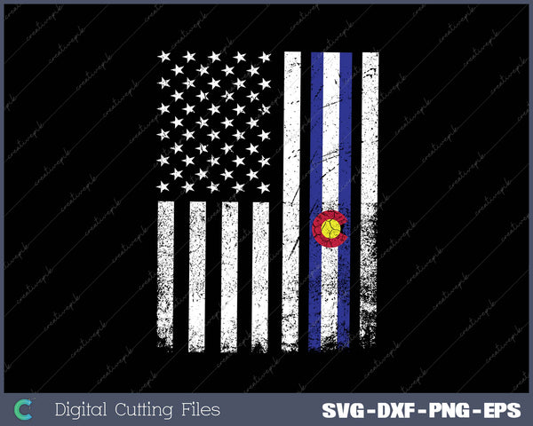 Colorado American Flag SVG PNG Cutting Printable Files