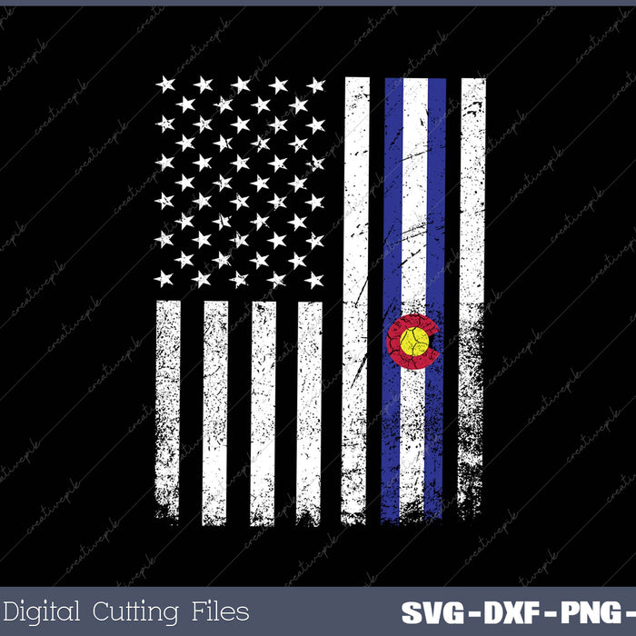 Colorado American Flag SVG PNG Cutting Printable Files