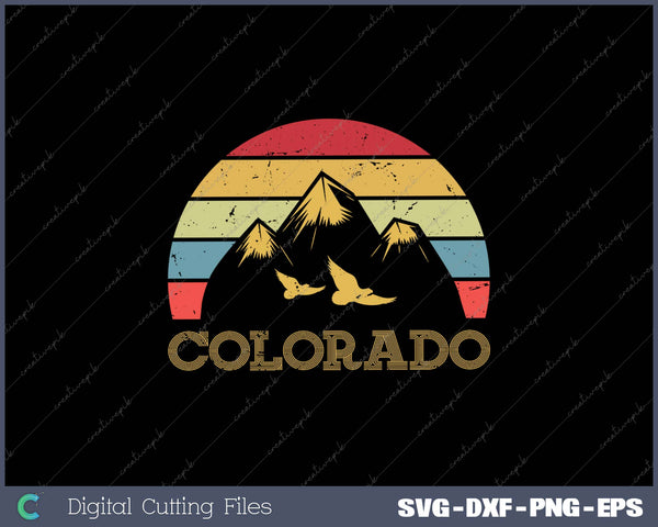Colorado Tee Retro Vintage Mountains Nature Hiking