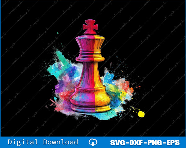 Colorful Chess Piece Chess Player PNG Cutting Printable File