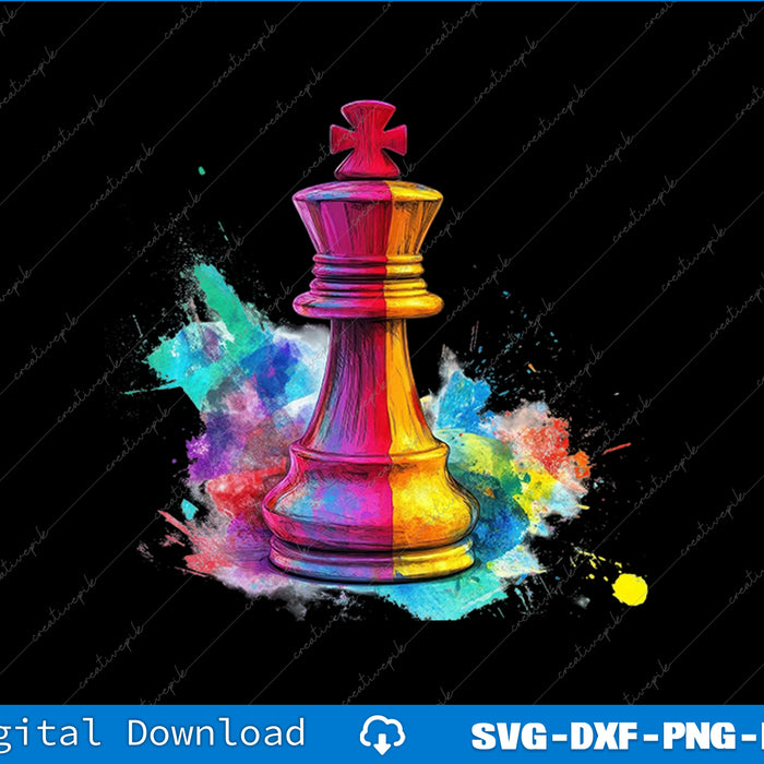 Colorful Chess Piece Chess Player PNG Cutting Printable File