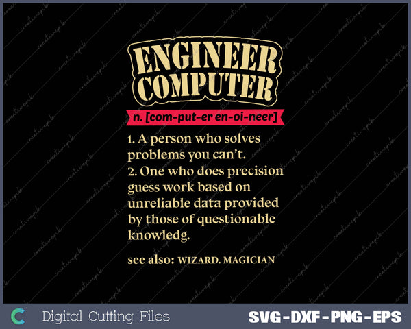 Computer Engineer Gift Funny Dictionary Definition