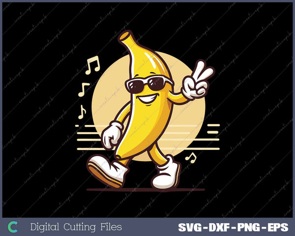 Cool Banana Wearing Sunglasses Funny Fruit Eyewea