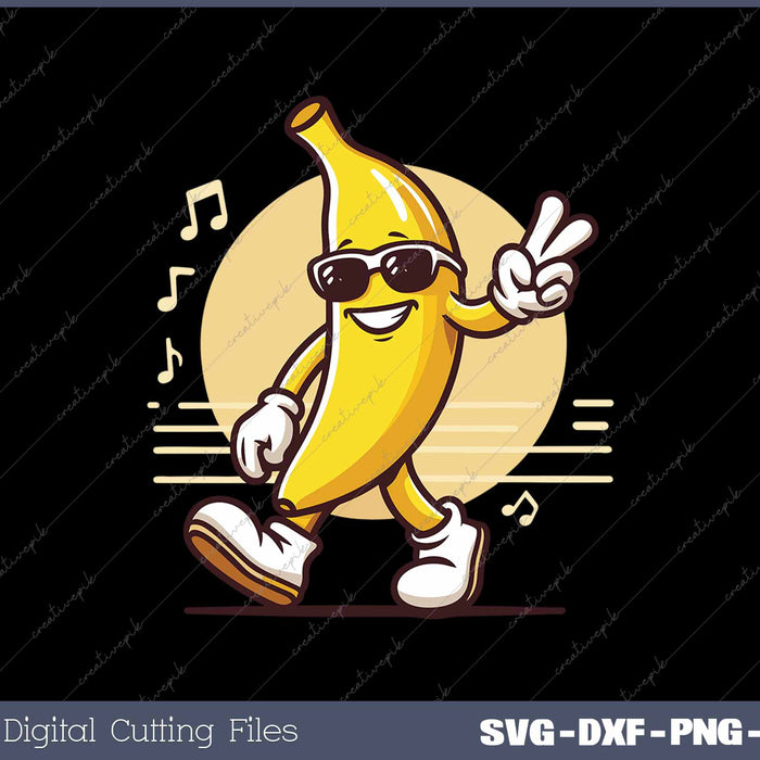 Cool Banana Wearing Sunglasses Funny Fruit Eyewea