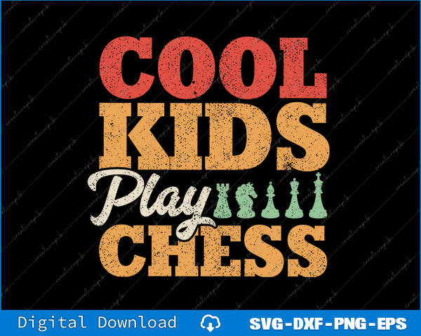Cool Boys Play Chess Player Chess Board Chess Lovers Kids SVG File