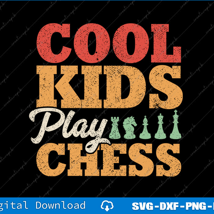Cool Boys Play Chess Player Chess Board Chess Lovers Kids SVG File
