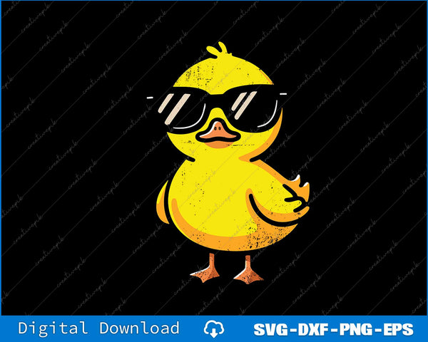 Cool Duckie Sunglasses Duckling Funny Ducky Rubber Duck SVG PNG Files