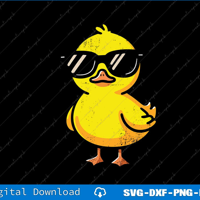 Cool Duckie Sunglasses Duckling Funny Ducky Rubber Duck SVG PNG Files