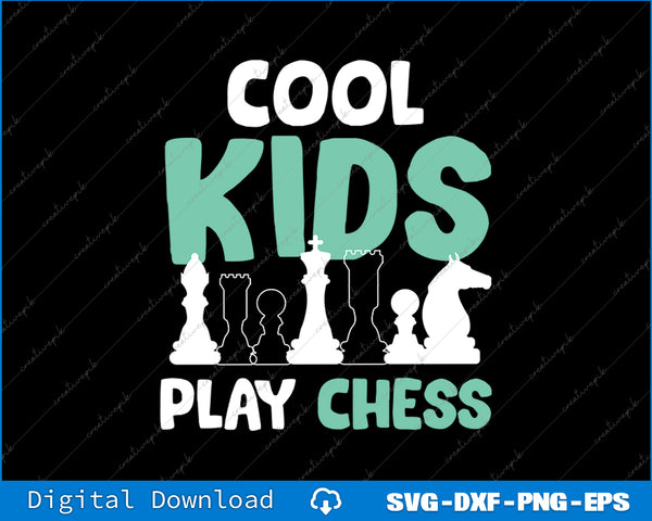 Cool Kids Play Chess Boys SVG PNG Cutting Printable File