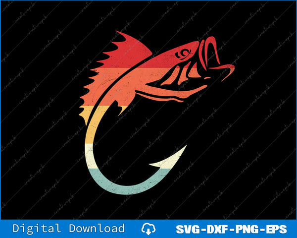 Cool Minimal Fish Hook Art for Fishing Enthusiasts SVG PNG Printable File