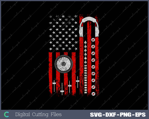 Cool Music Producer For Men Women American Flag Patriotic DJ