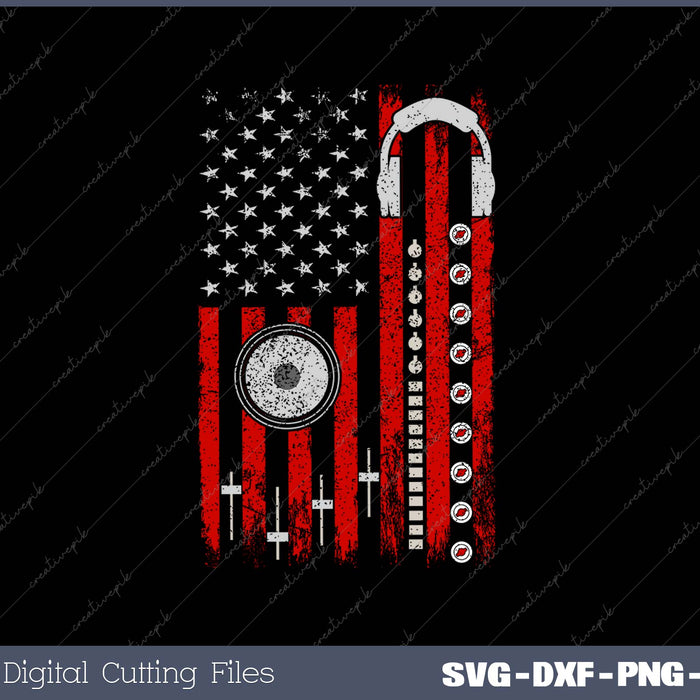 Cool Music Producer For Men Women American Flag Patriotic DJ