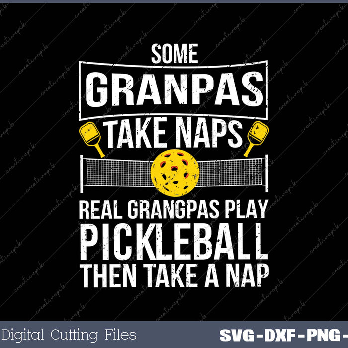 Cool Pickleball Men Grandpa Paddle Sport SVG PNG Cutting Printable Files