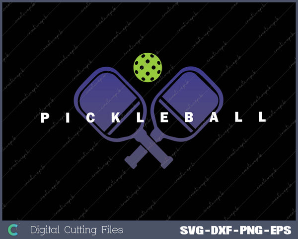 Cool Stylized Pickleball with Paddles and Ball Pickleball