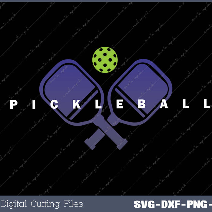 Cool Stylized Pickleball with Paddles and Ball Pickleball