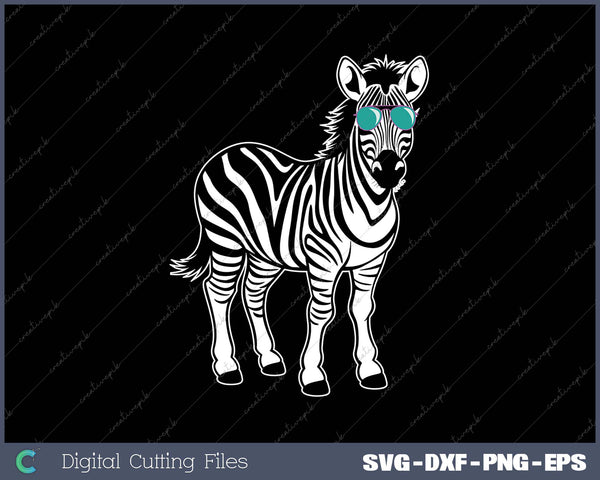 Cool Sunglasses Zebra Zookeeper Wildlife Animal SVG PNG Printable Files