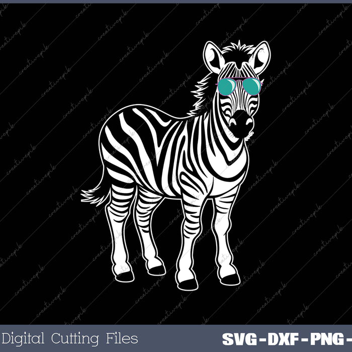 Cool Sunglasses Zebra Zookeeper Wildlife Animal SVG PNG Printable Files