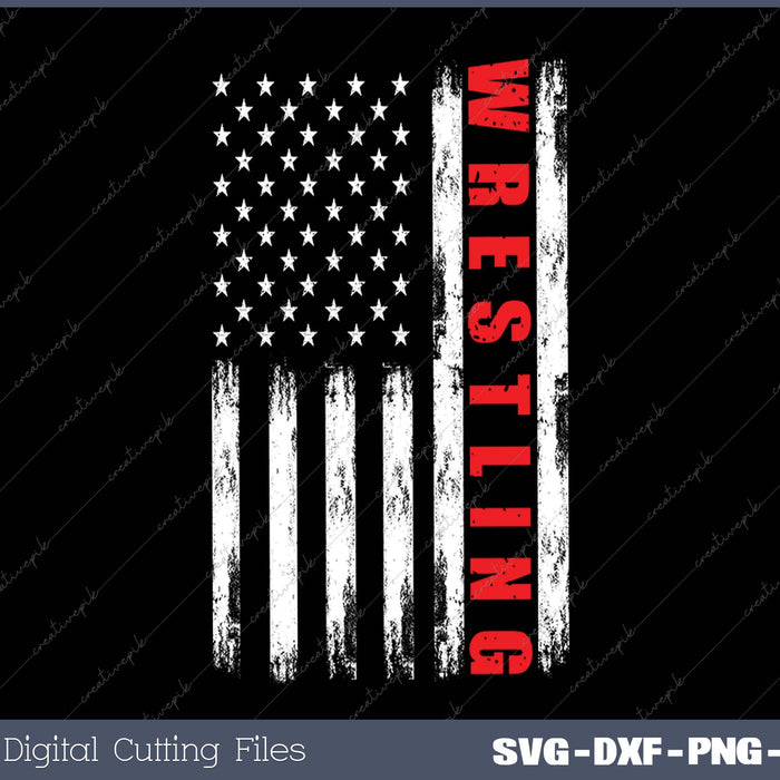 Cool Wrestling USA Design For Men Women Wrestling Coach SVG PNG Printable Files