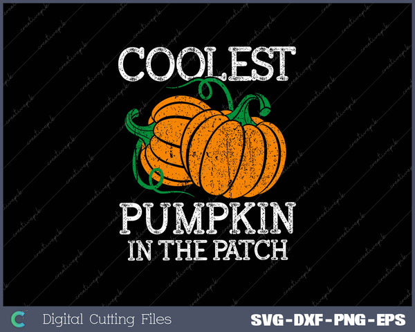 Coolest Pumpkin In The Patch SVG PNG Cutting Printable Files