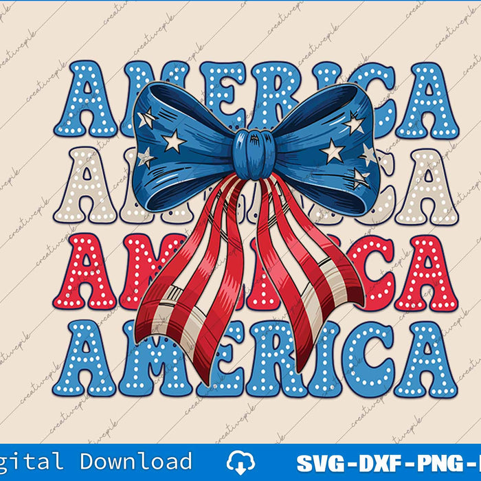 Coquette American Flag 4th of july SVG PNG Cutting Printable Files