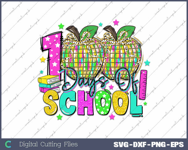 Coquette Bow 100 Day Of School Pencil Back To School SVG PNG Cutting Printable Files