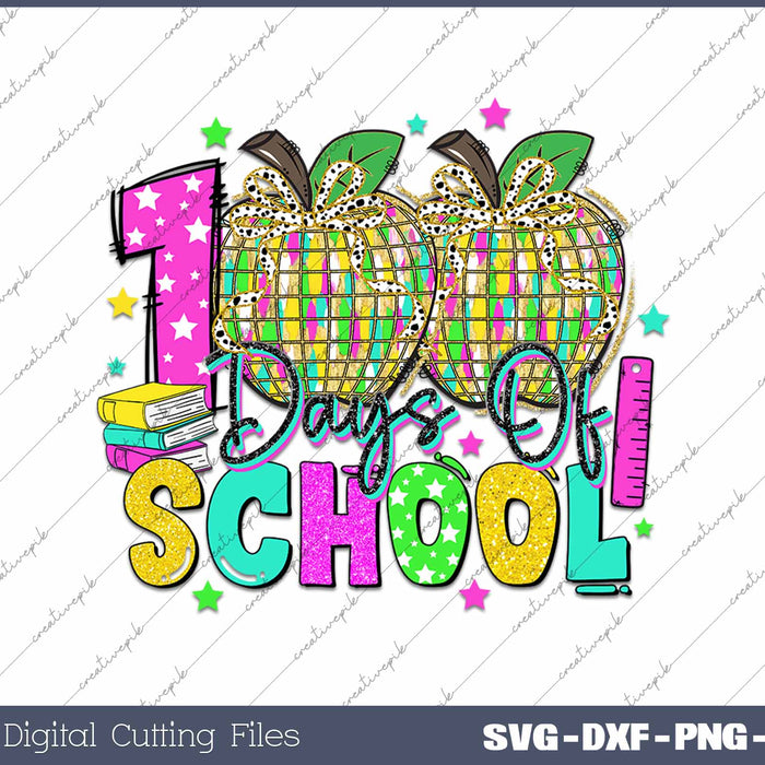 Coquette Bow 100 Day Of School Pencil Back To School SVG PNG Cutting Printable Files