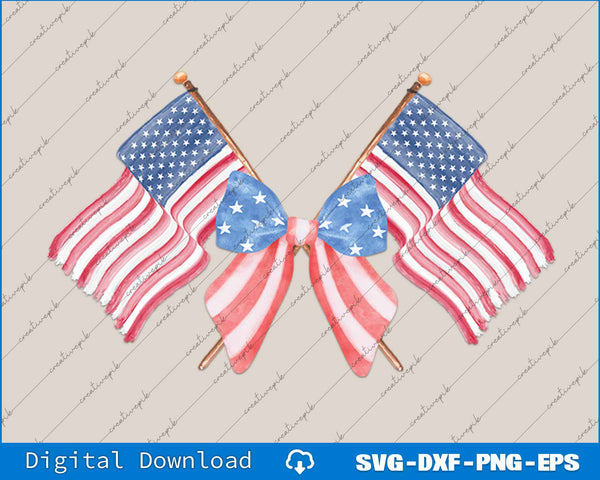 Coquette USA Flag 4th of july SVG PNG Cutting Printable Files