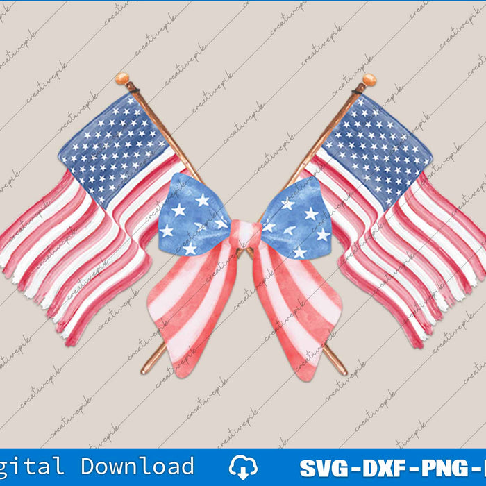 Coquette USA Flag 4th of july SVG PNG Cutting Printable Files