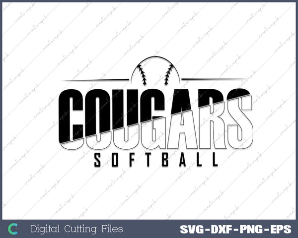 Cougars Softball Mascot School Team