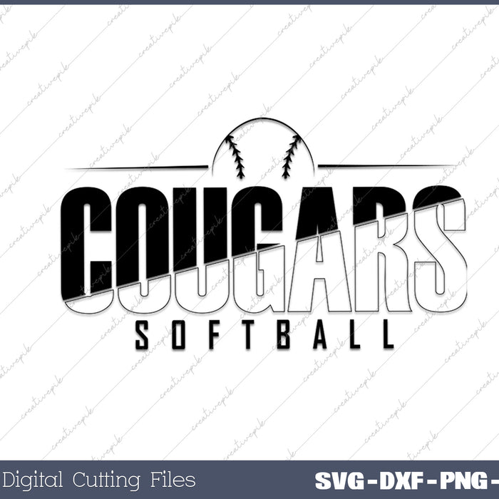 Cougars Softball Mascot School Team