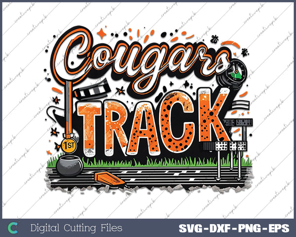 Cougars Track Sports SVG PNG Cutting Printable Files