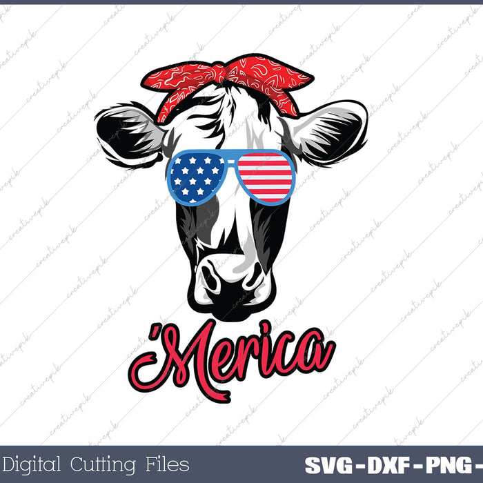 Cow with Bandana SVG PNG Cutting Printable Files