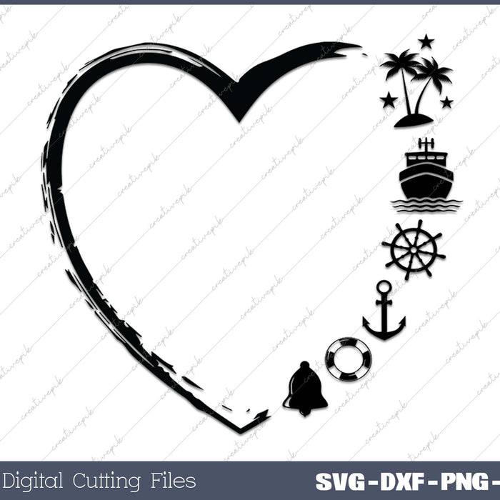 Cruise Distressed Heart Cruise Life Cruise Vacation Tee Family 