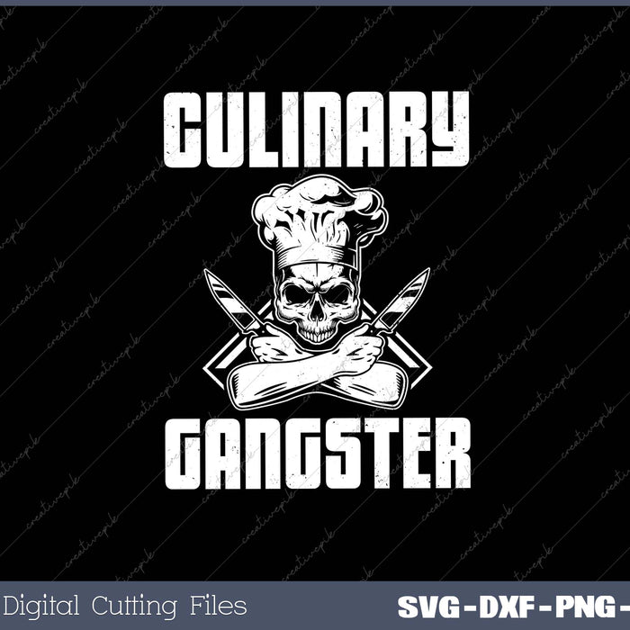 Culinary Gangster Chef Cook Cooking Svg Design Cut File