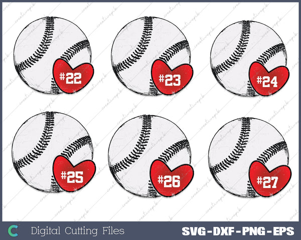 Bundle Custom Baseball Mom Number 22 SVG PNG Cutting Printable Files