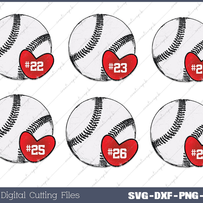 Bundle Custom Baseball Mom Number 22 SVG PNG Cutting Printable Files